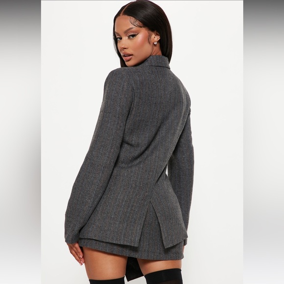 Lets Talk About It Skirt Set - Grey/Black - Picture 4 of 5